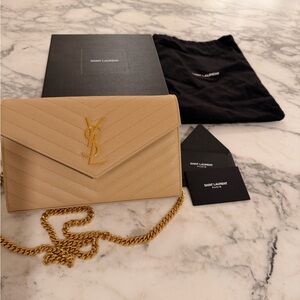 Saint Laurent Classic Cassandre Chain Wallet